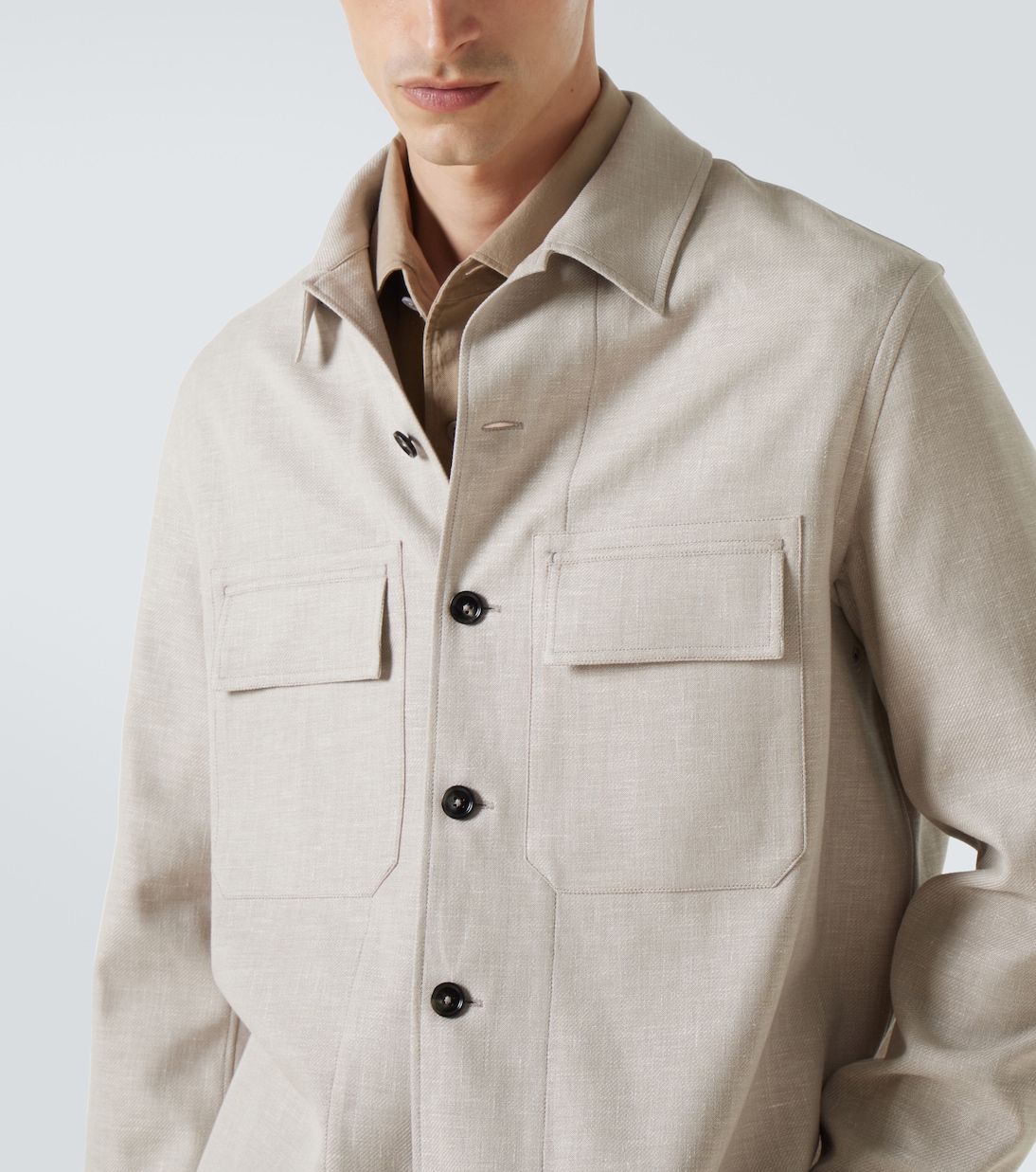 Linen, wool, and silk-blend overshirt | Zegna
