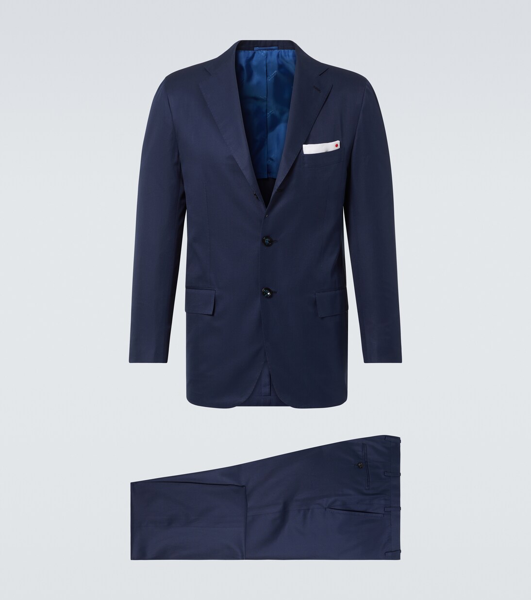 Traje de botonadura sencilla de algodón | Kiton