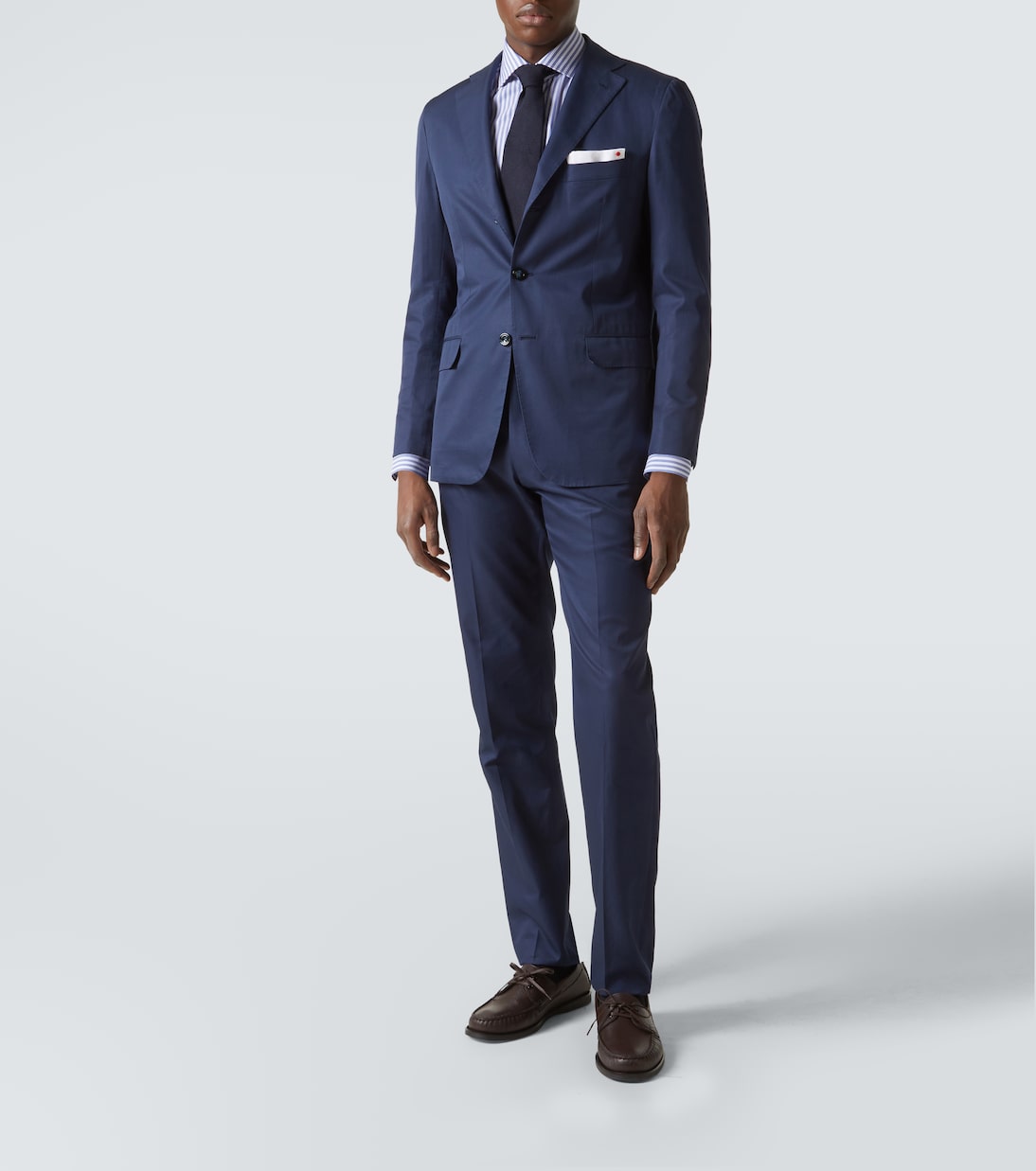 Traje de botonadura sencilla de algodón | Kiton