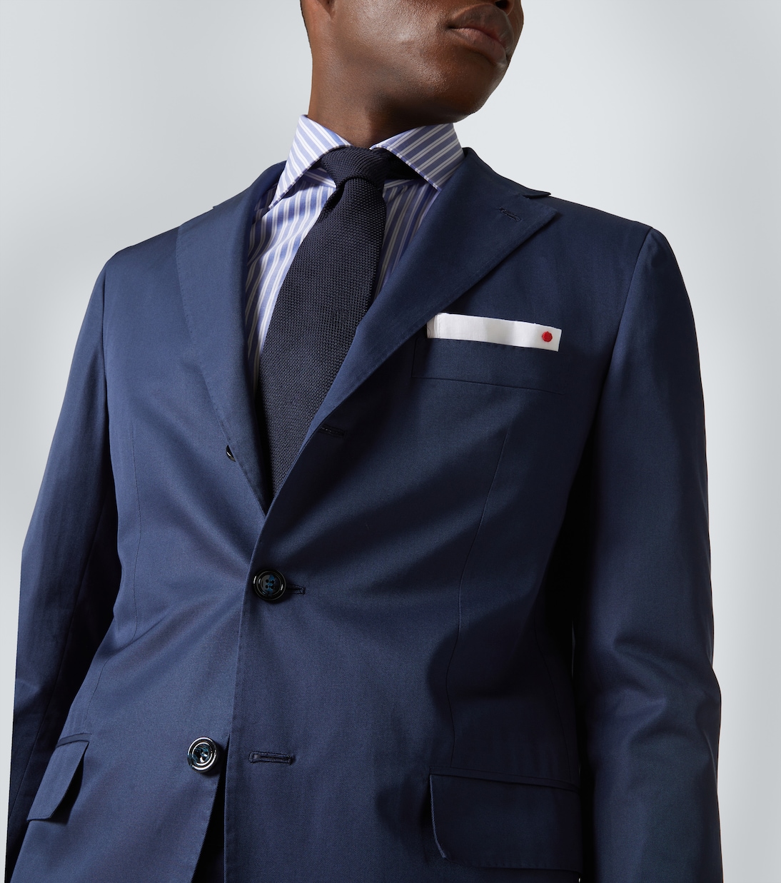 Traje de botonadura sencilla de algodón | Kiton