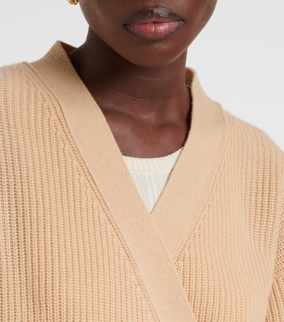 Wool and cashmere wrap cardigan | Jardin des Orangers
