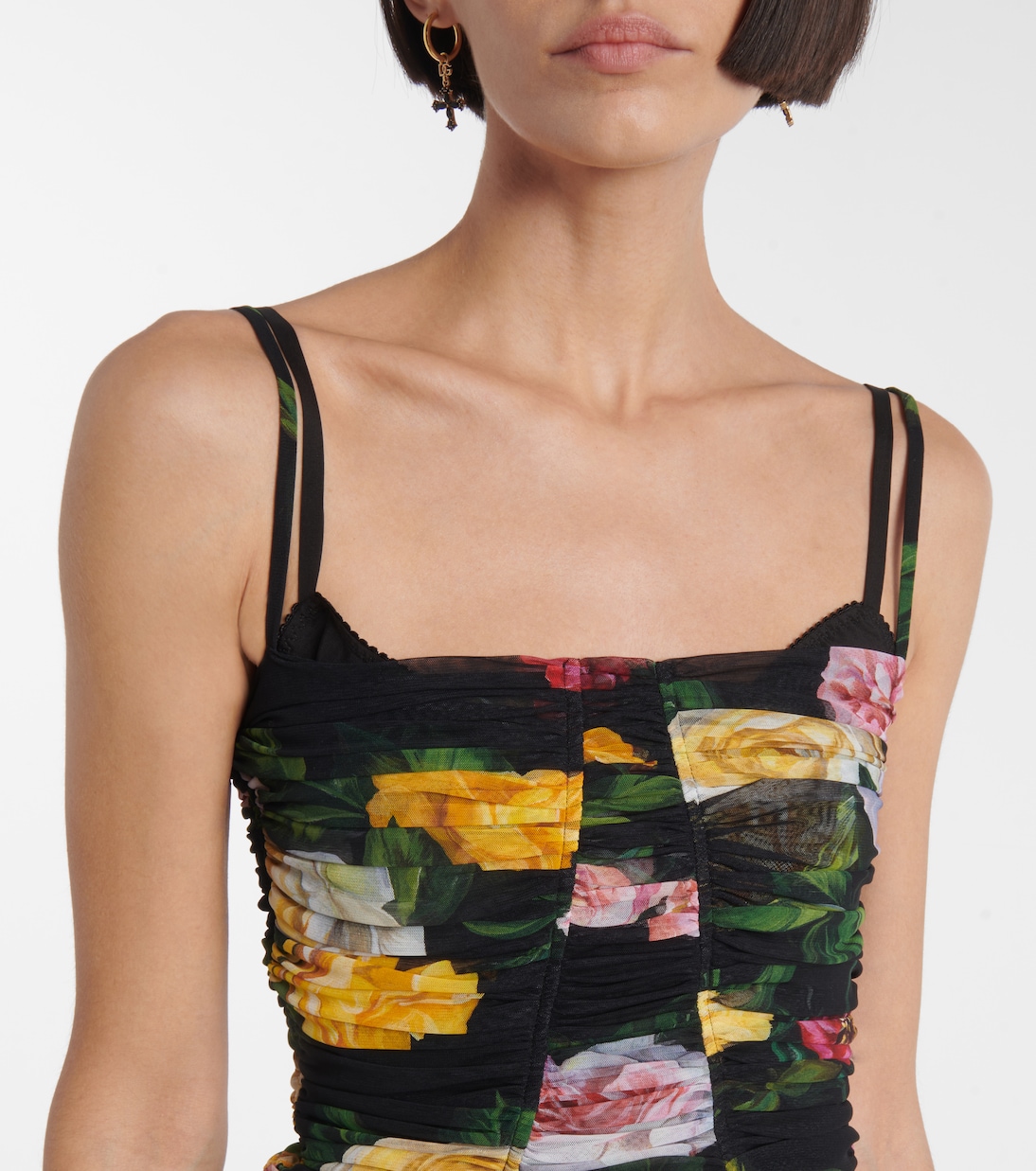 Abito midi in tulle con stampa | Dolce&Gabbana
