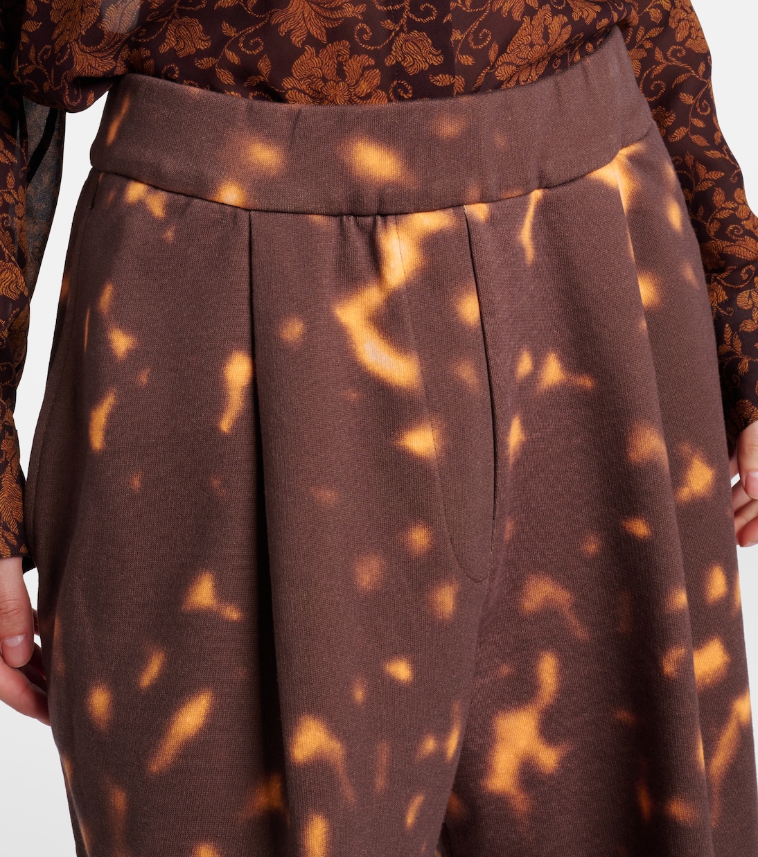 Pantaloni a gamba larga in cotone con stampa  | Dries Van Noten