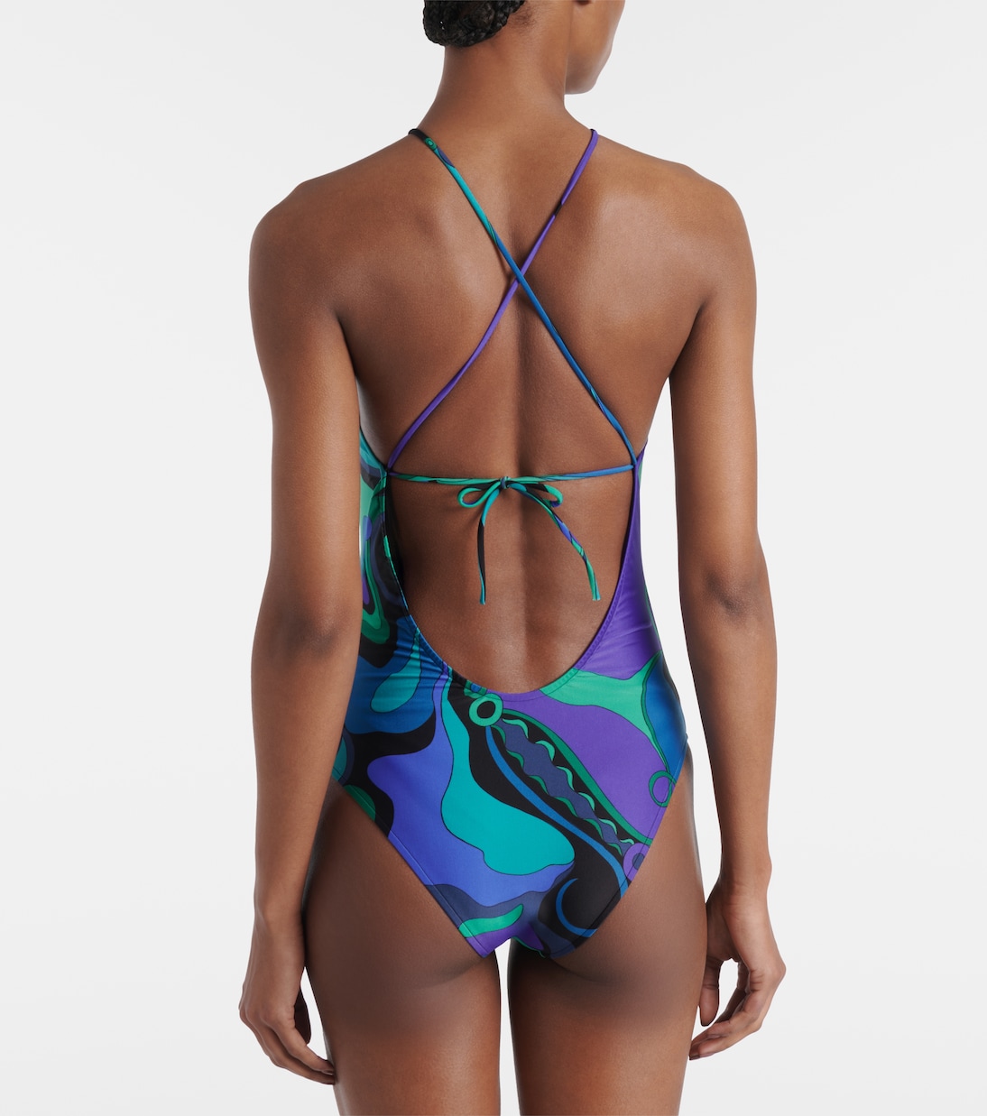 Orchidee halterneck swimsuit  | Pucci
