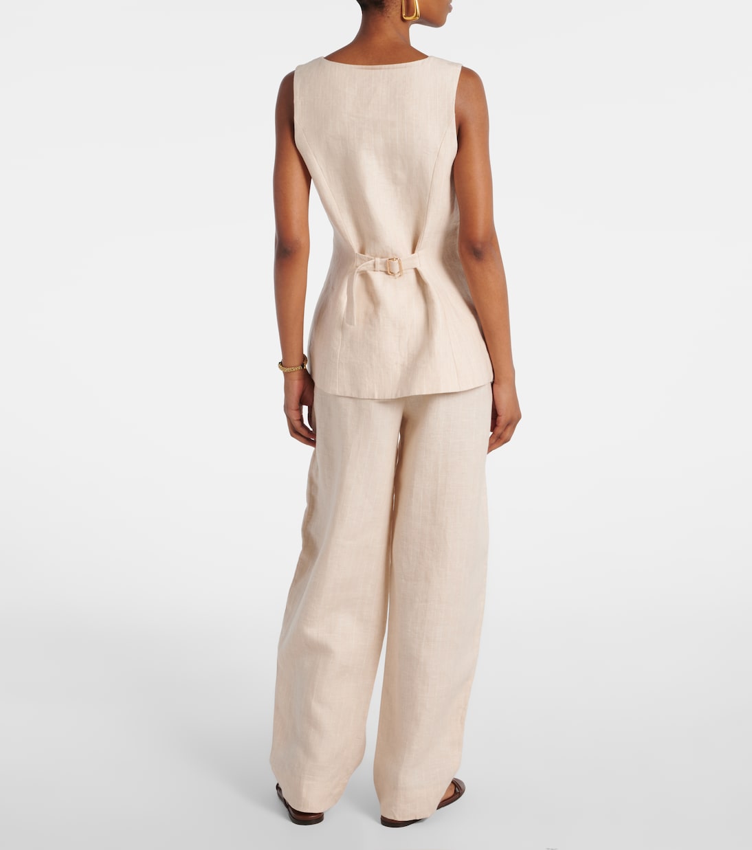 Lucille pinstripe linen vest | Posse