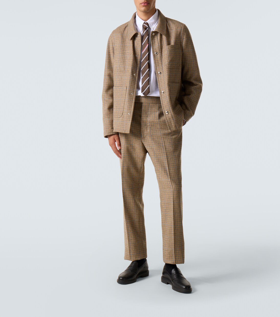 Houndstooth wool straight pants | Thom Browne