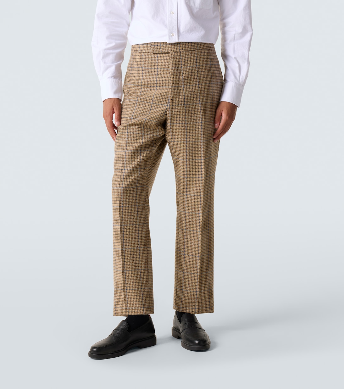 Houndstooth wool straight pants | Thom Browne