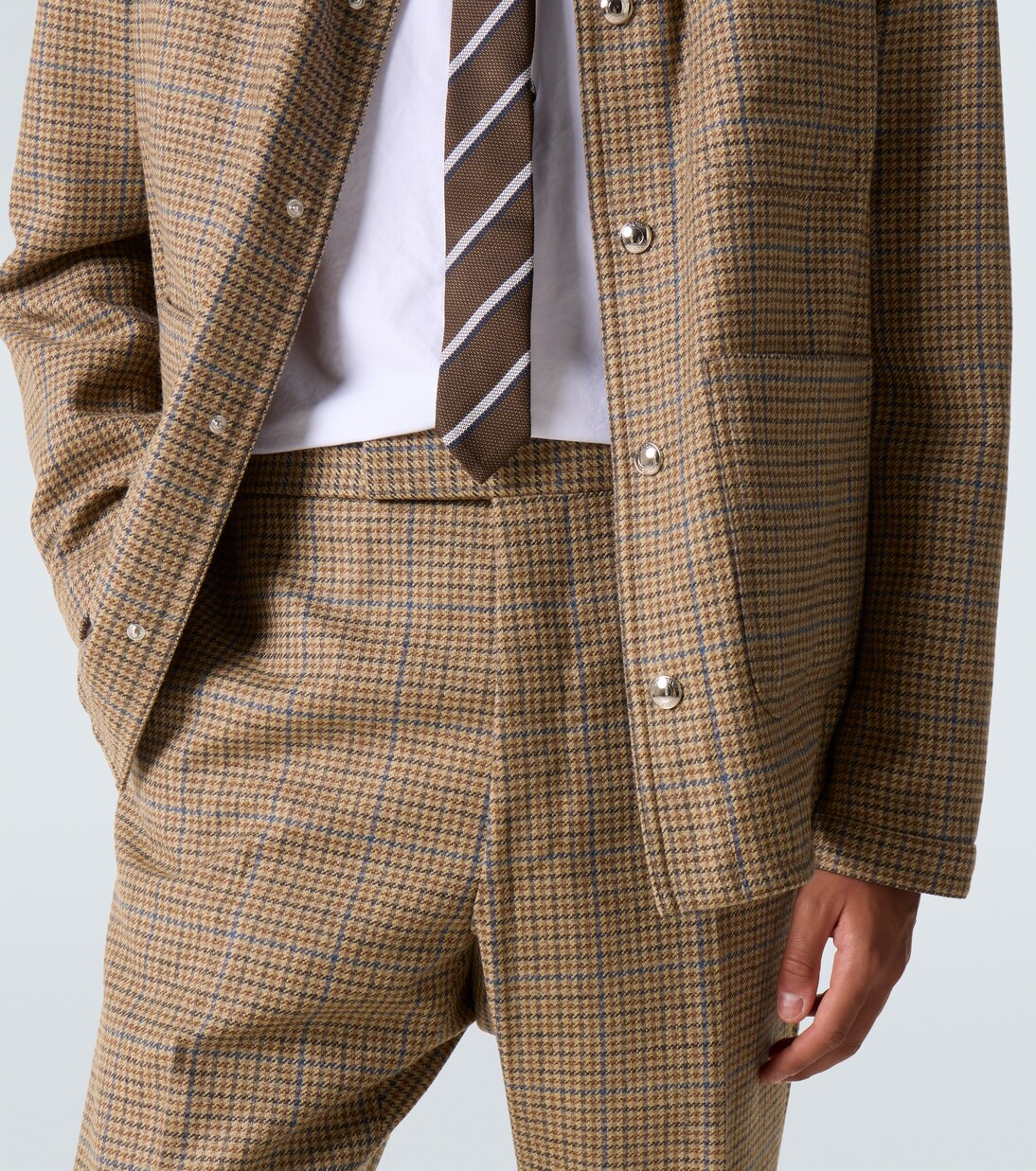 Houndstooth wool straight pants | Thom Browne