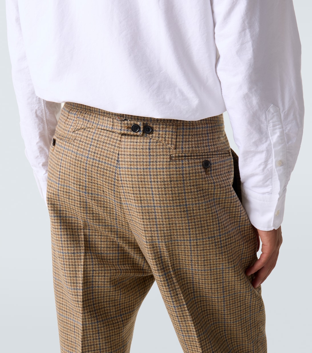 Houndstooth wool straight pants | Thom Browne