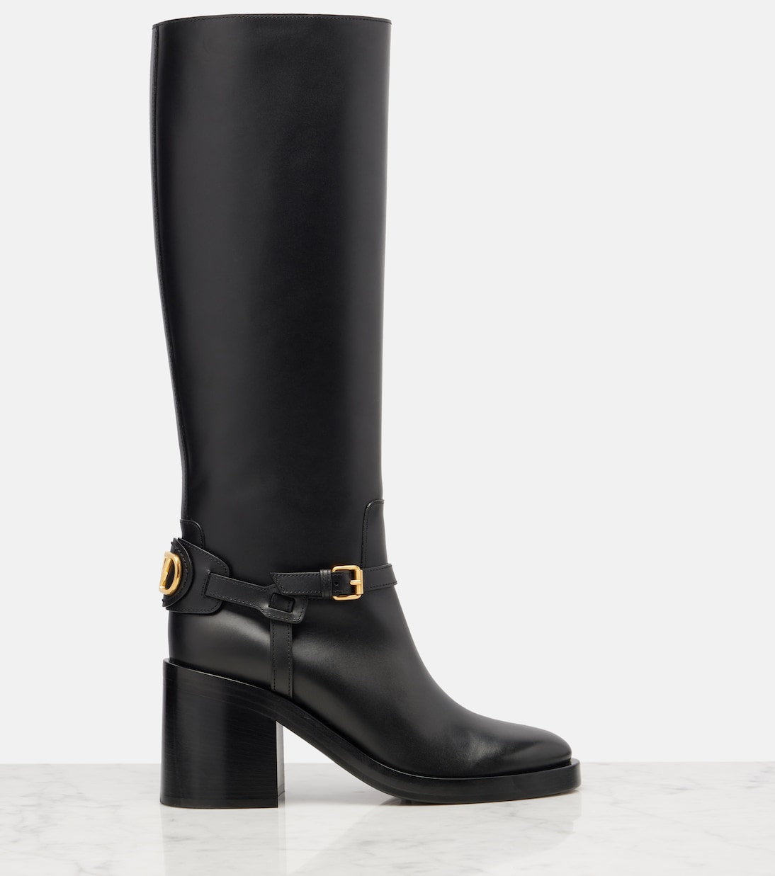 VLogo leather knee-high boots | Valentino Garavani