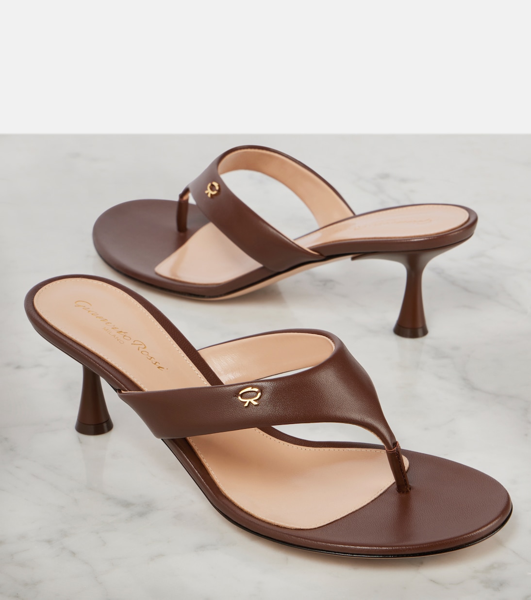 Ascent 55 leather thong sandals | Gianvito Rossi