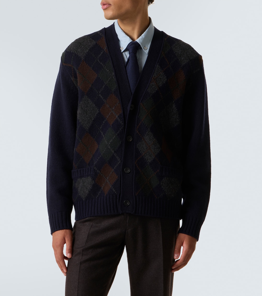 Argyle wool cardigan | Rubinacci