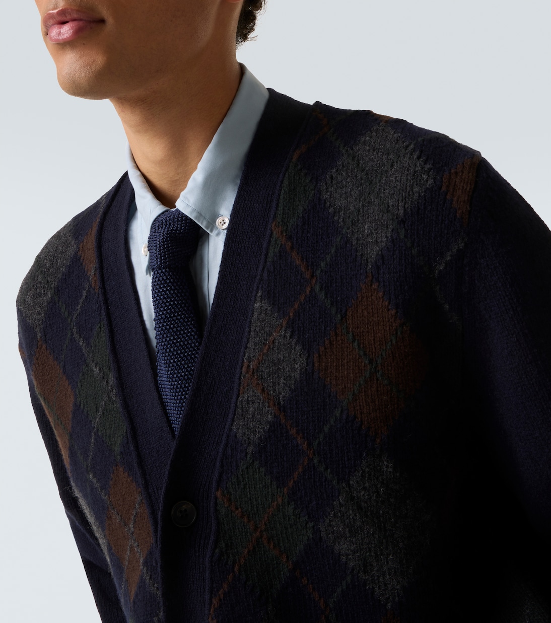 Argyle wool cardigan | Rubinacci
