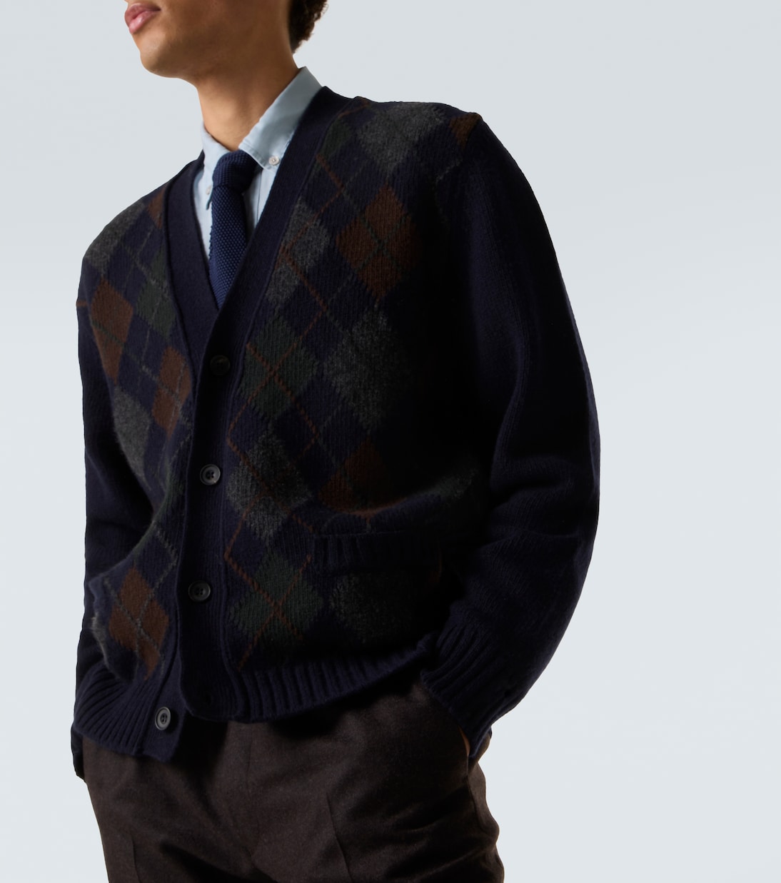 Argyle wool cardigan | Rubinacci