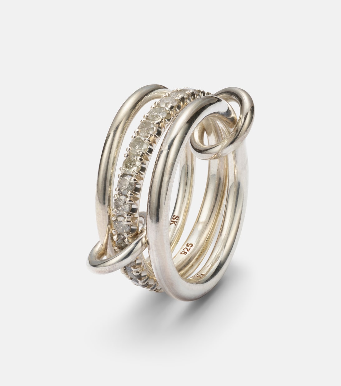 Anello Petunia in argento sterling con diamanti | Spinelli Kilcollin