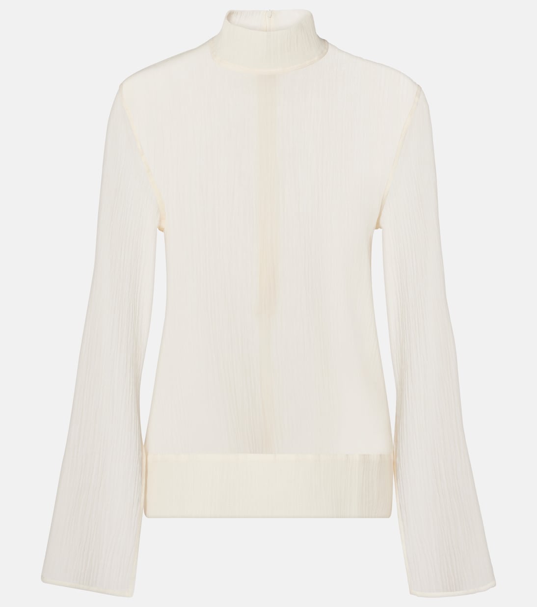 Top de cuello alto de algodón y seda | Toteme