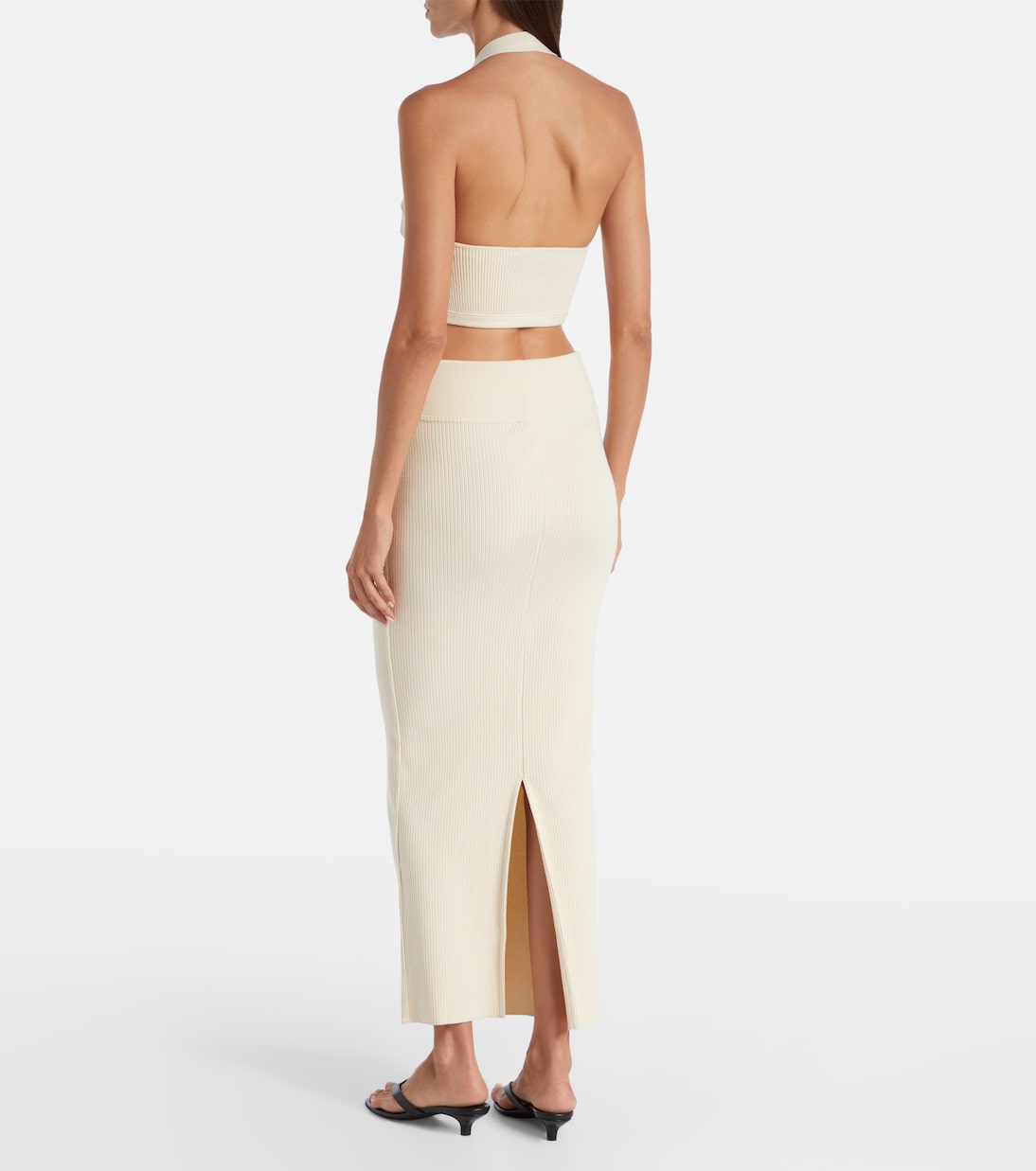 Gonna a colonna in maglia di cotone | Wardrobe.NYC