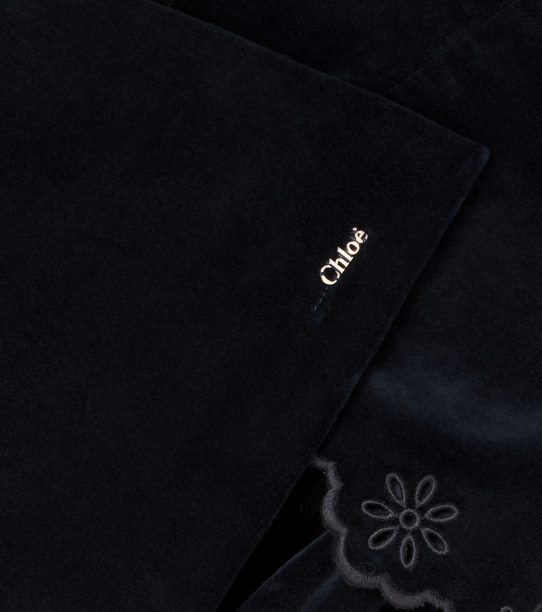 Scalloped cotton velvet dress | Chloé Kids