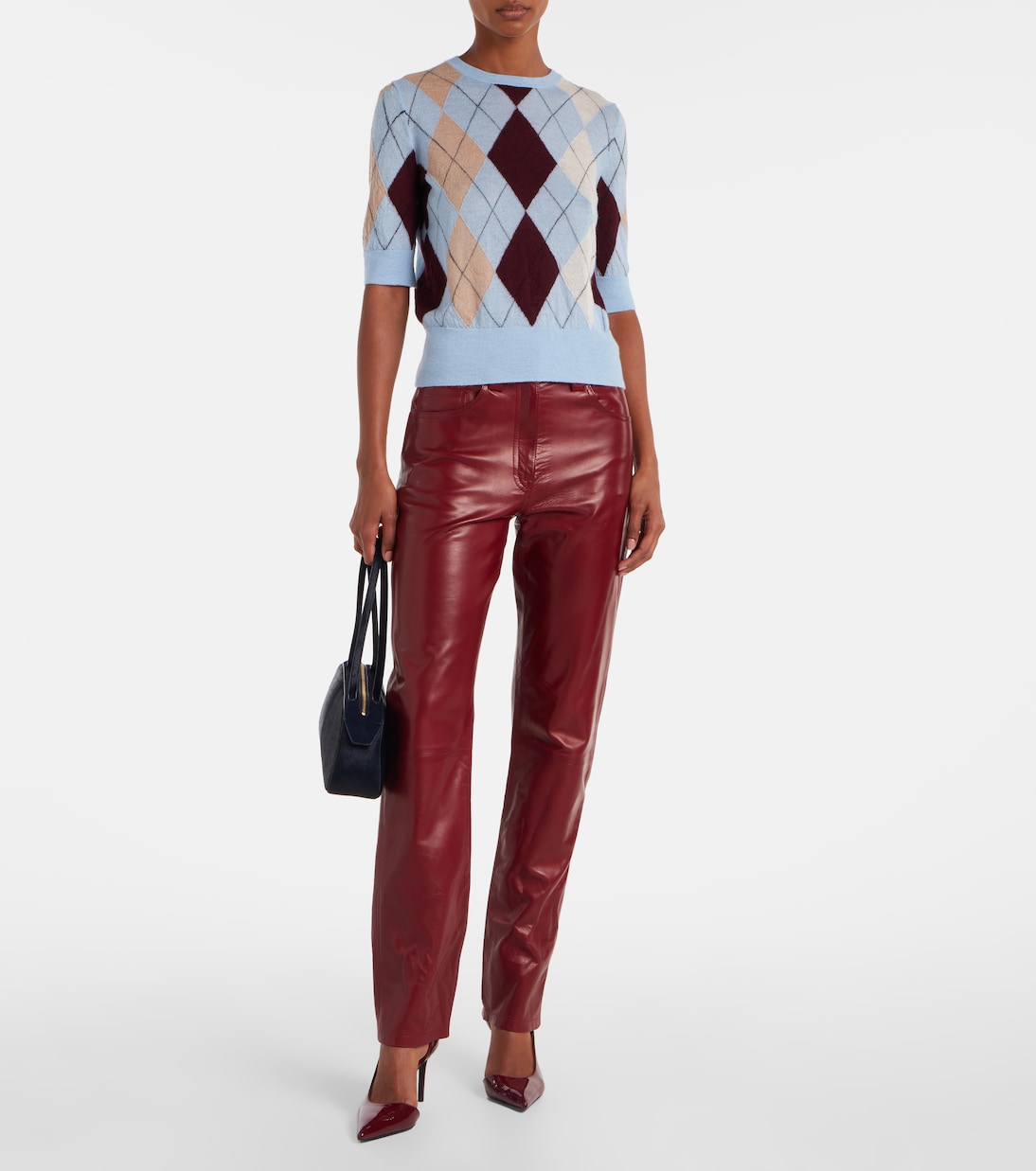 Anders argyle cashmere and mohair top | Khaite