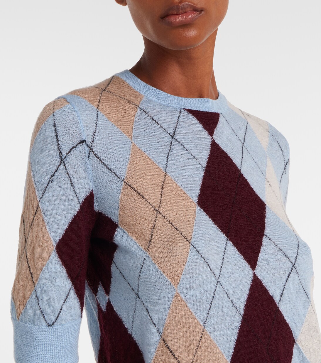 Anders argyle cashmere and mohair top | Khaite