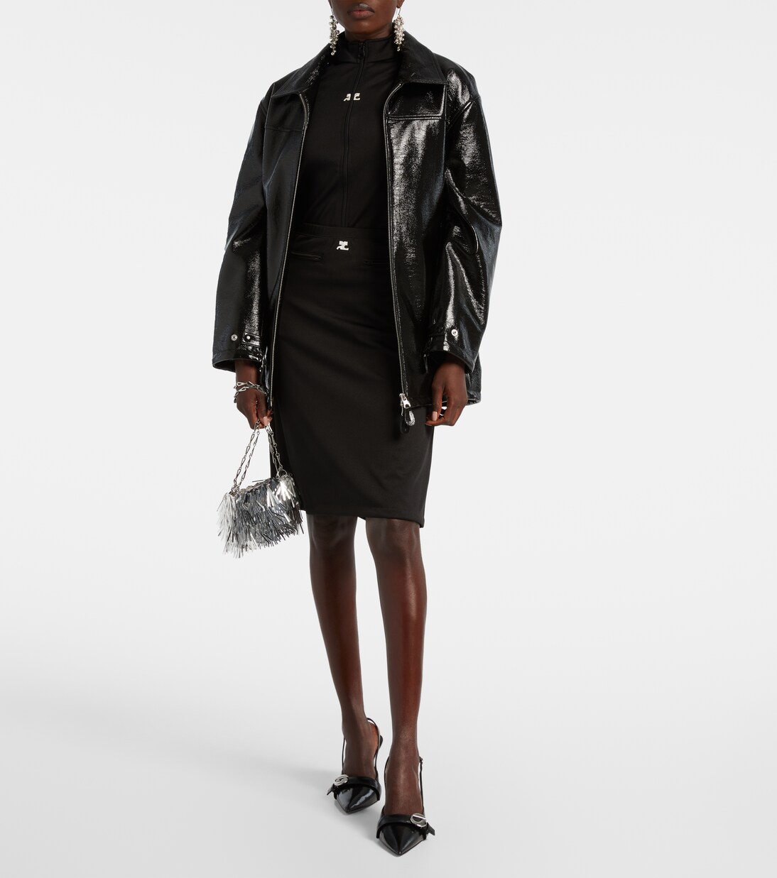 Coated cotton-blend jacket | Courrèges