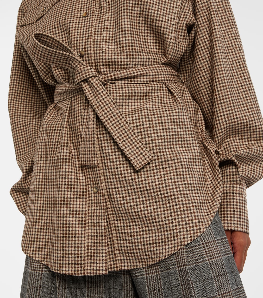 Checked virgin wool overshirt | Brunello Cucinelli
