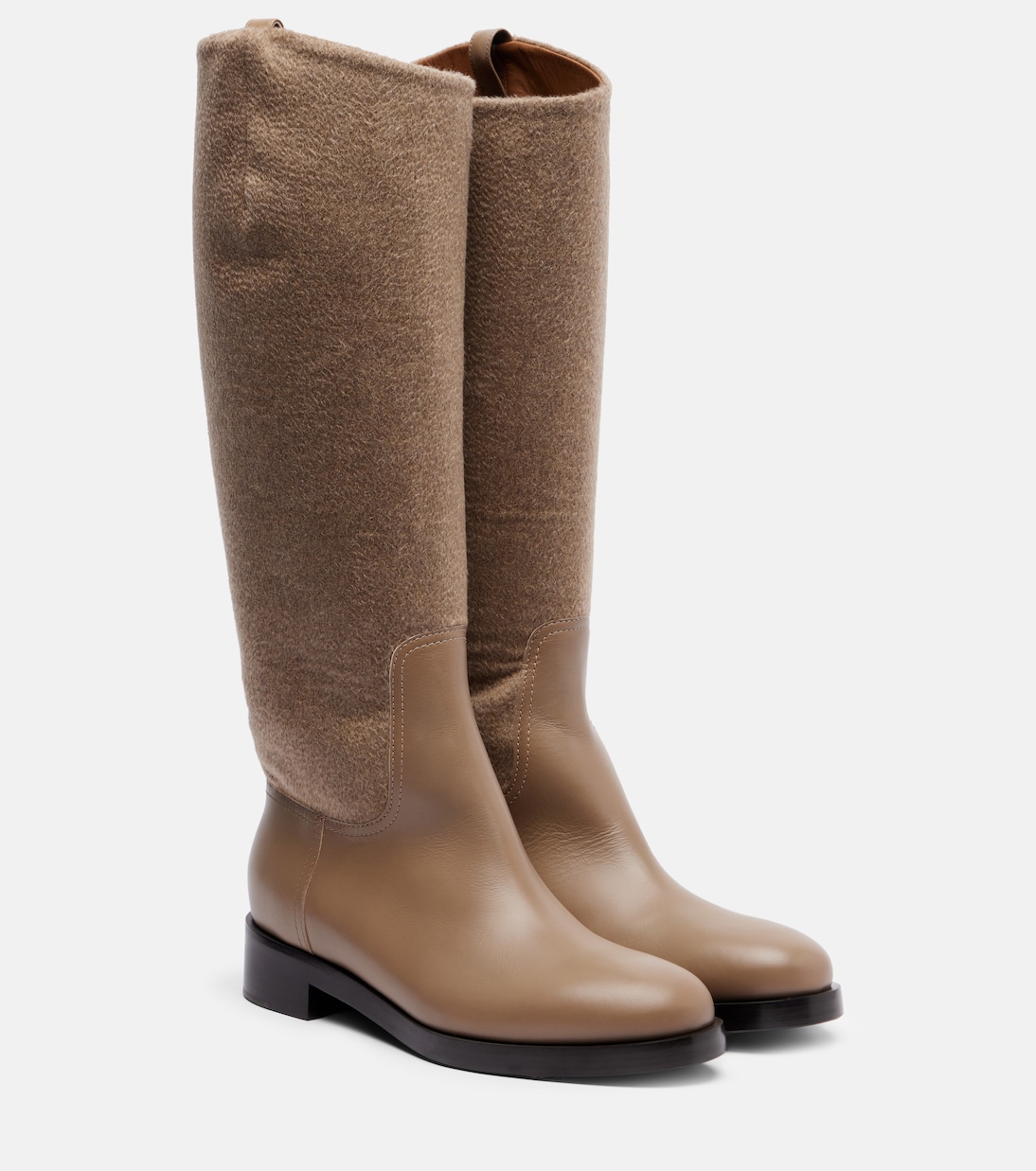Cashmere and leather knee-high boots | Max Mara