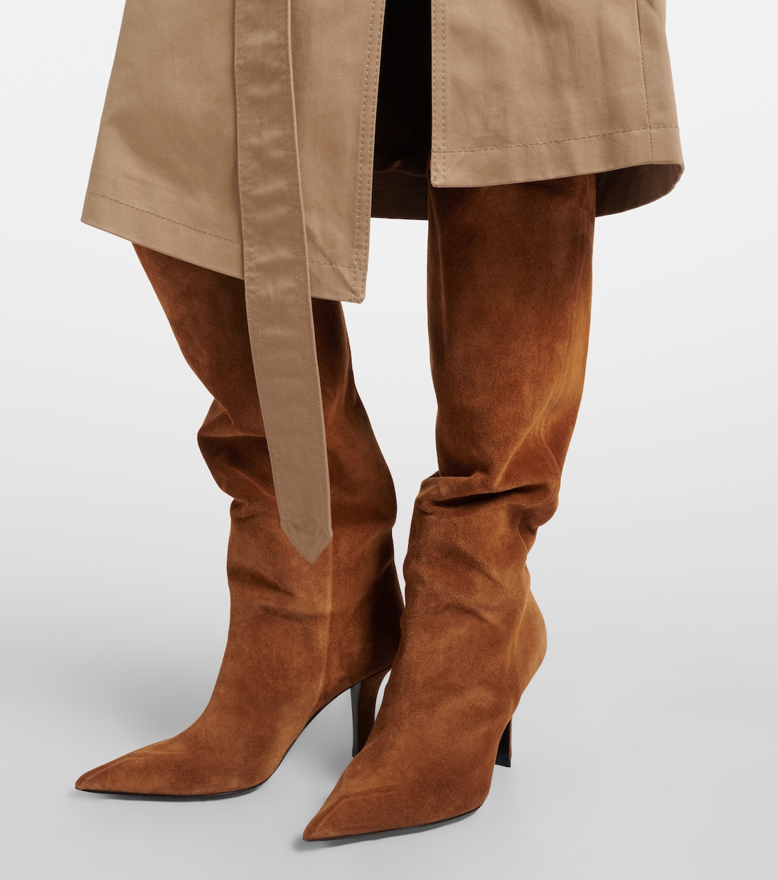 Christine 80 suede knee-high boots | Amina Muaddi