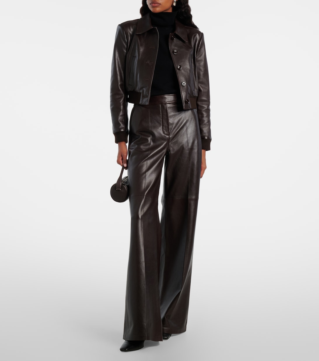 Pantalon évasé à taille haute en cuir | Dorothee Schumacher