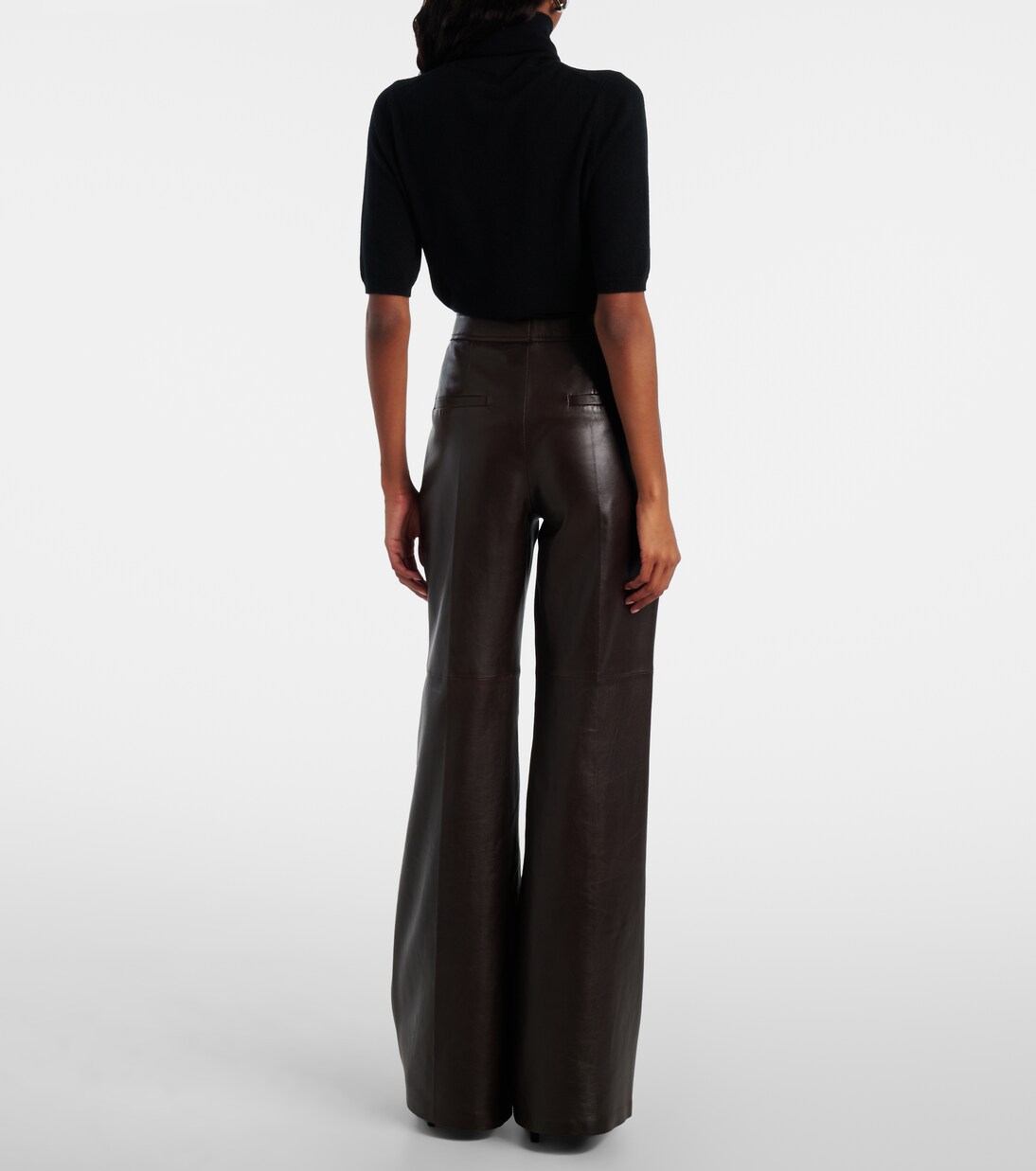 Pantalon évasé à taille haute en cuir | Dorothee Schumacher
