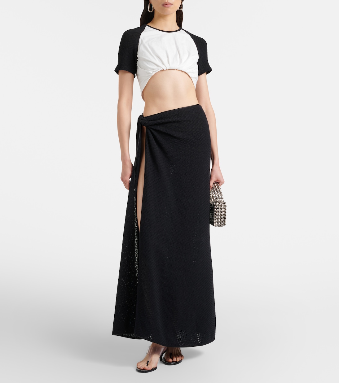 Knitted cotton-blend maxi skirt | Christopher Esber