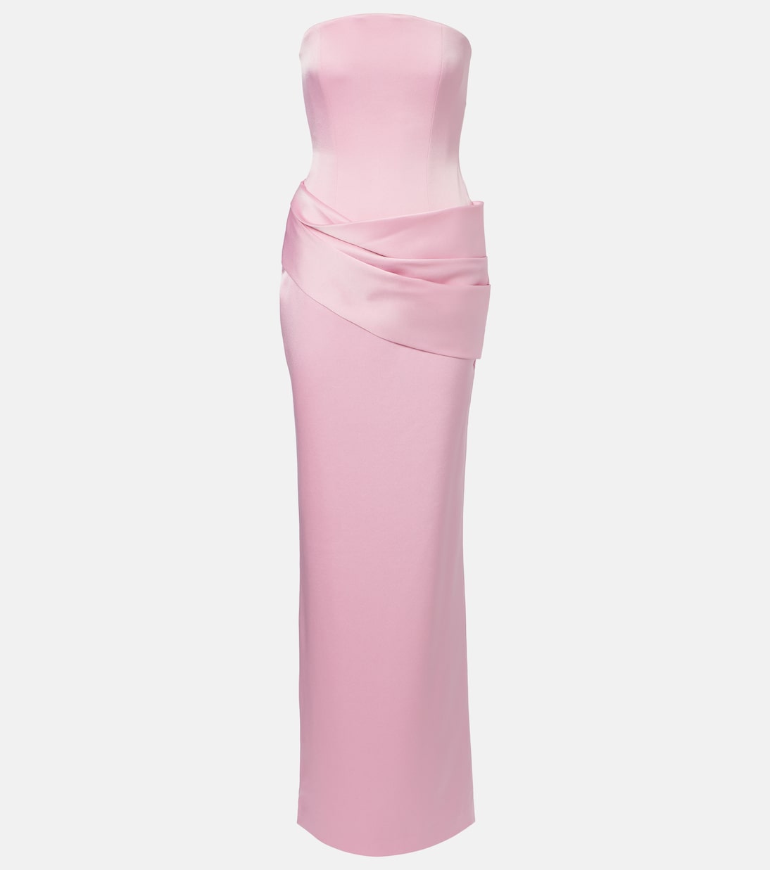 Draped satin crêpe bustier gown | Alex Perry