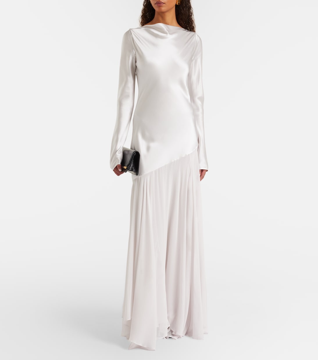 Cordelia silk satin and chiffon maxi dress | Tove