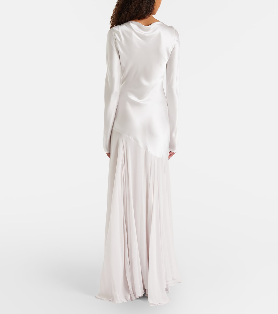 Cordelia silk satin and chiffon maxi dress | Tove