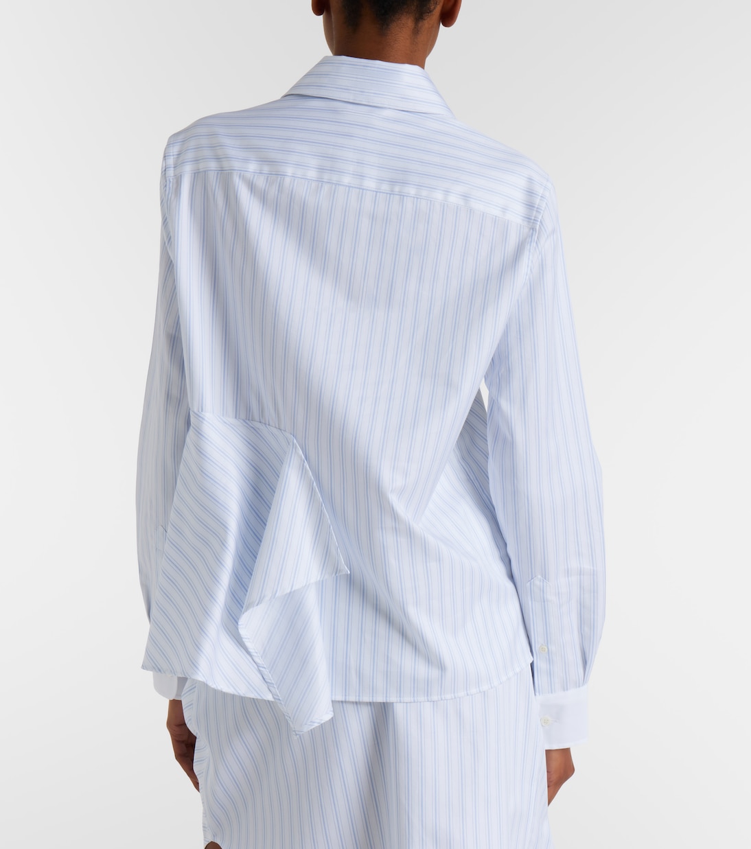 Striped asymmetric cotton poplin shirt | JW Anderson