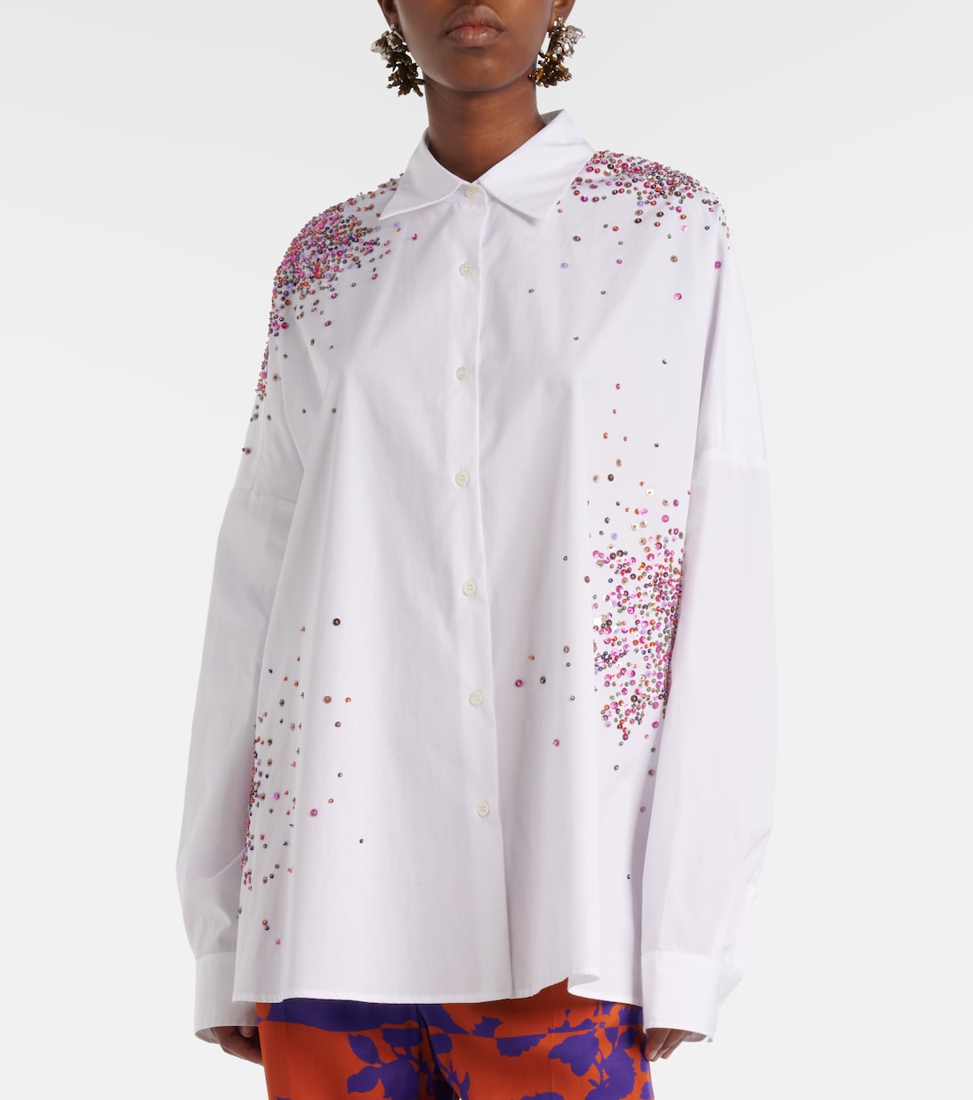 시퀸 코튼 셔츠 | Dries Van Noten