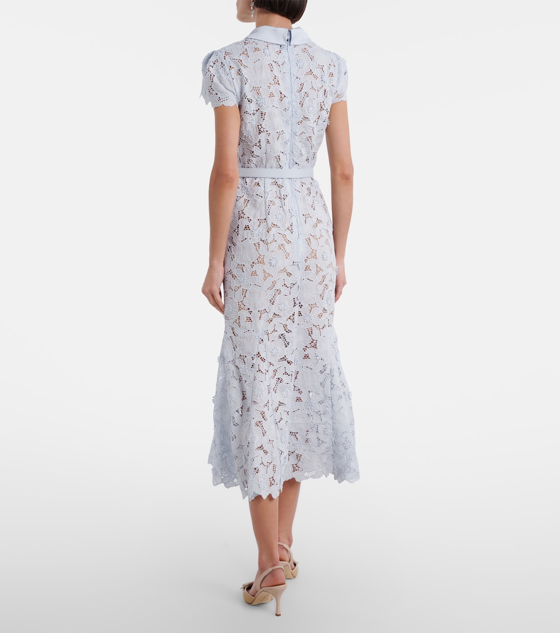 Floral guipure lace midi dress | Self-Portrait