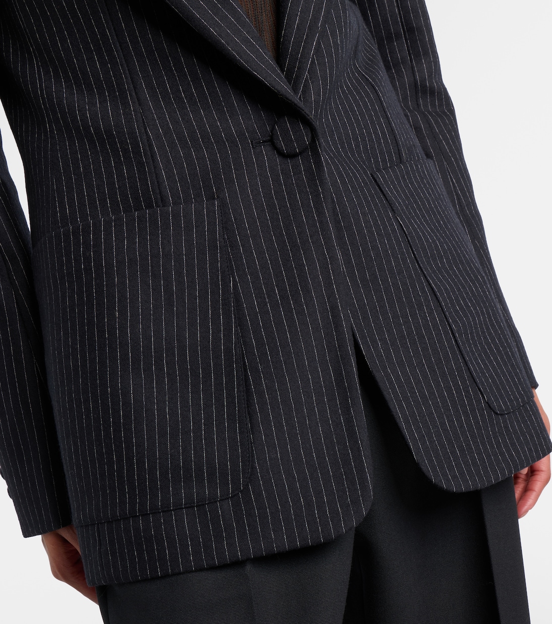 Pinstripe wool-blend blazer | Nina Ricci