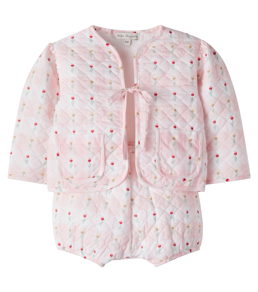 Baby floral quilted jacket and shorts set | Bebe Organic