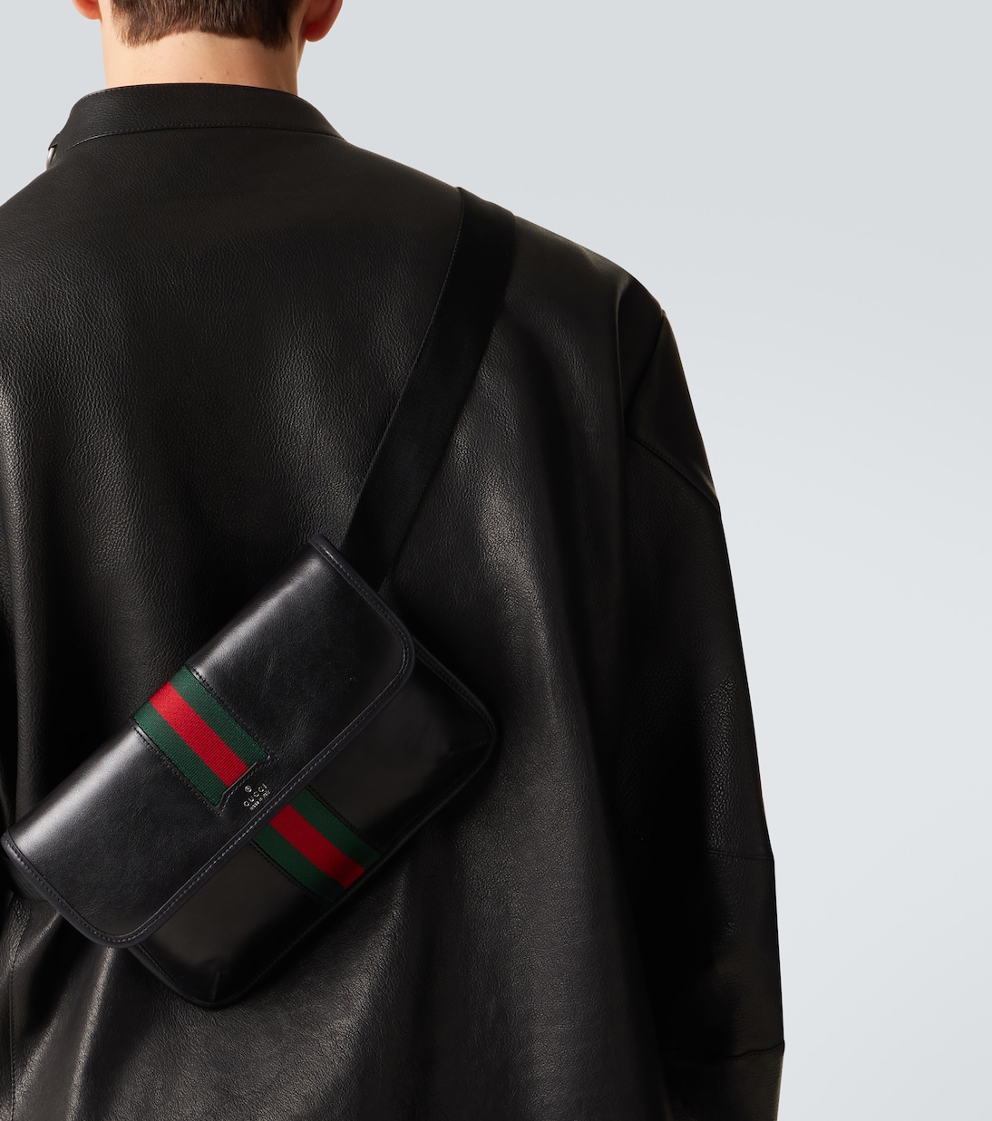 Web Trademark Small leather belt bag | Gucci