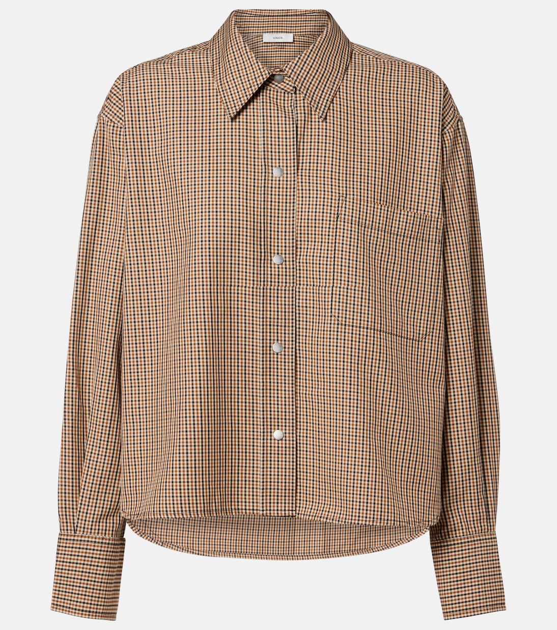 Checked cotton-blend shirt | Vince