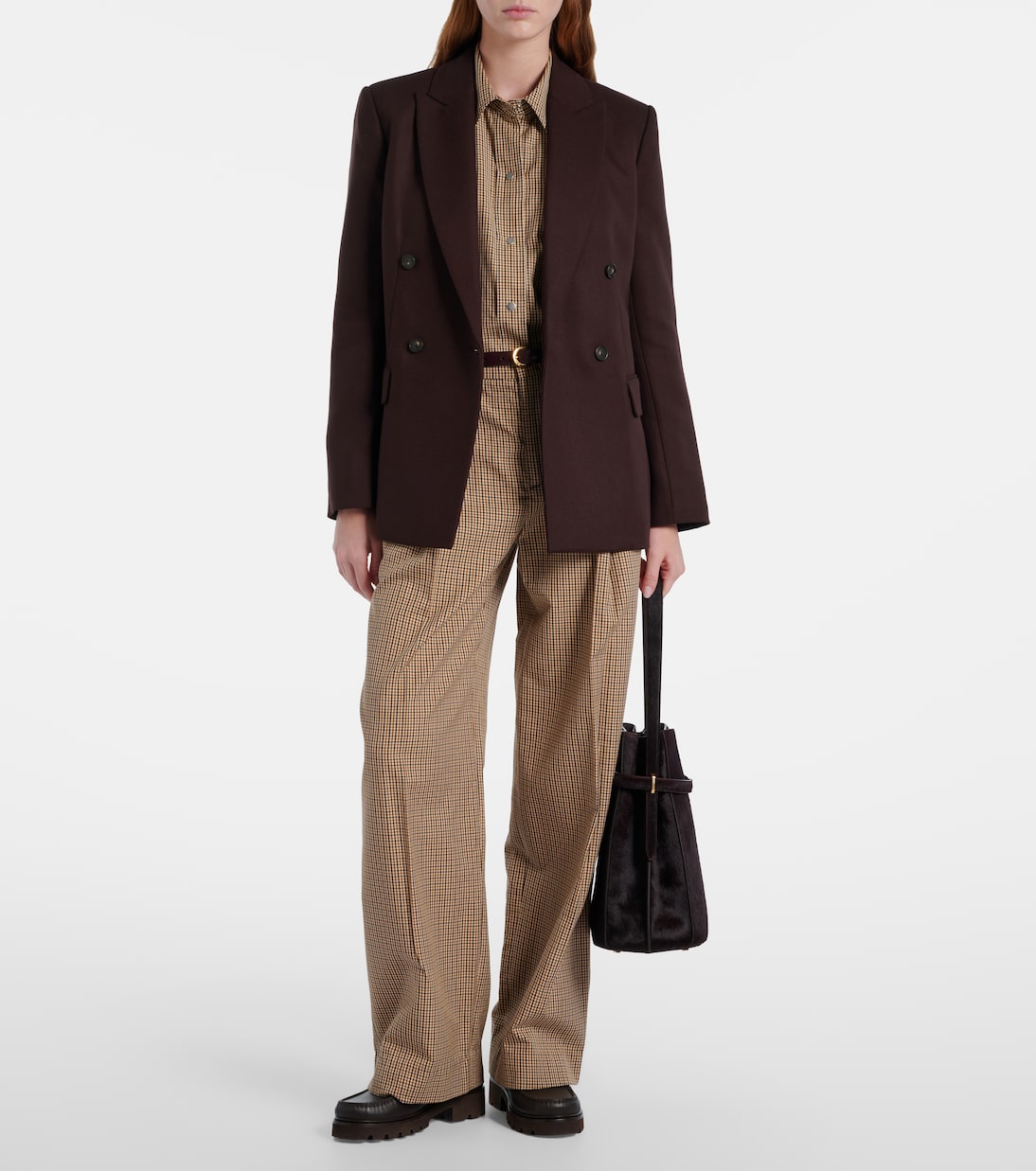 Checked cotton-blend shirt | Vince