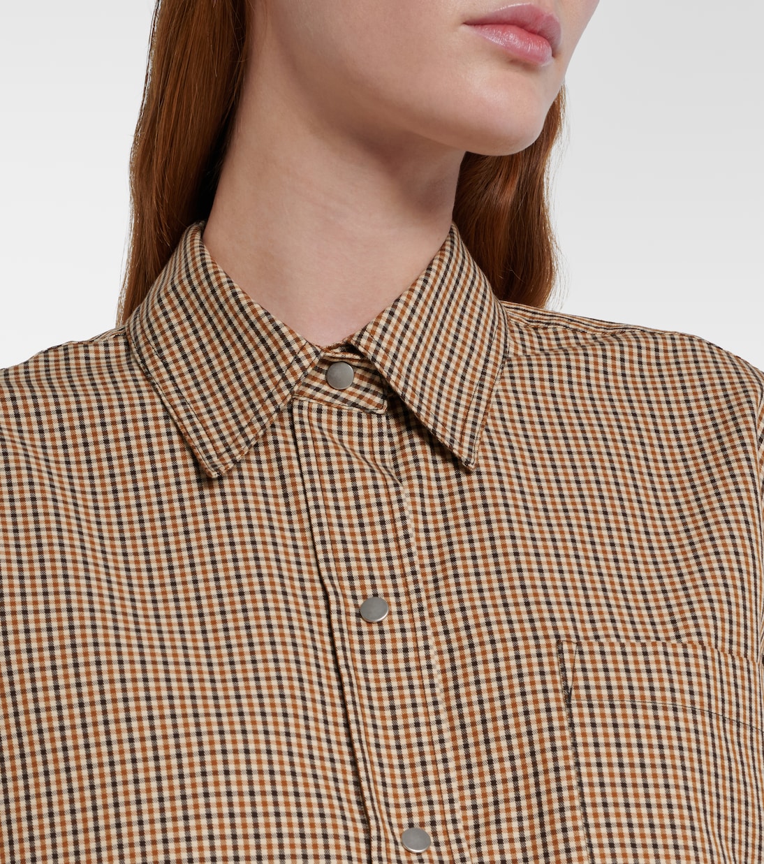 Checked cotton-blend shirt | Vince