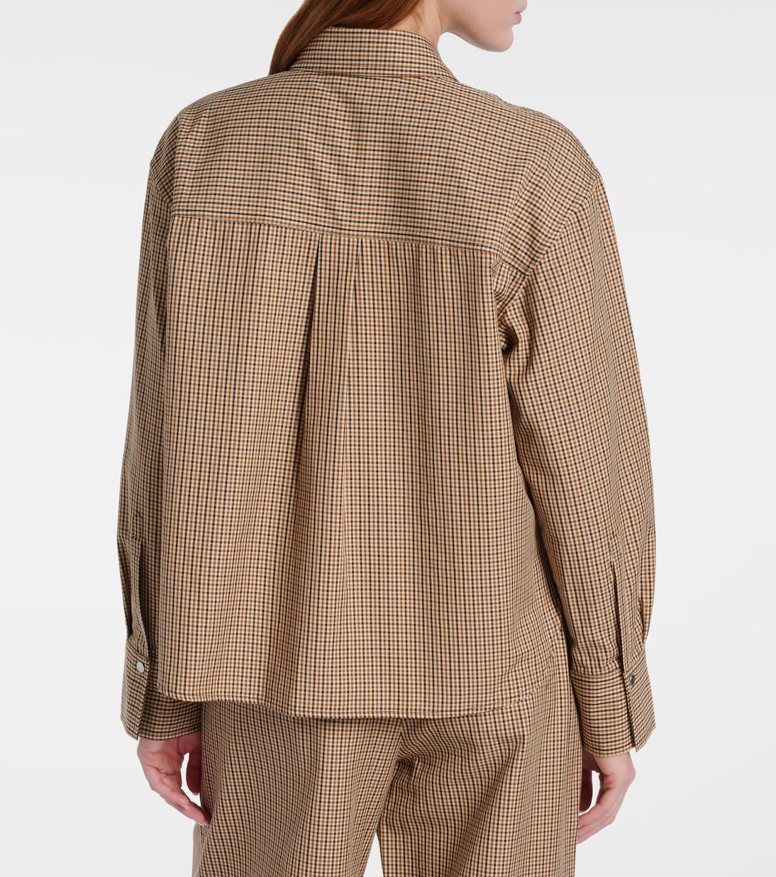 Checked cotton-blend shirt | Vince