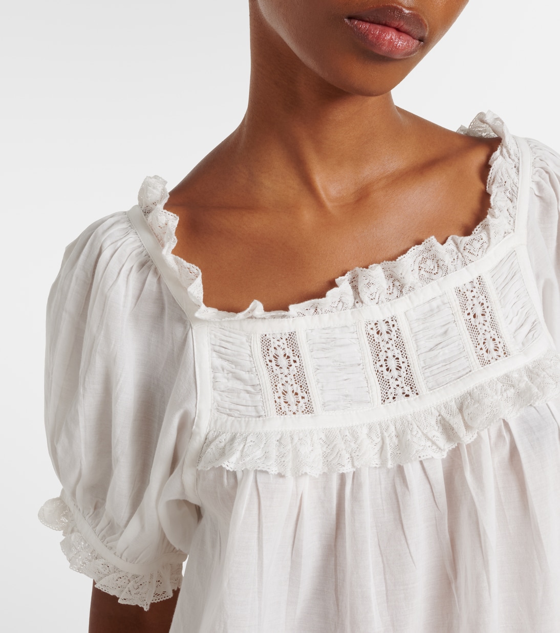 Frances lace-trimmed cotton-blend top | Dôen