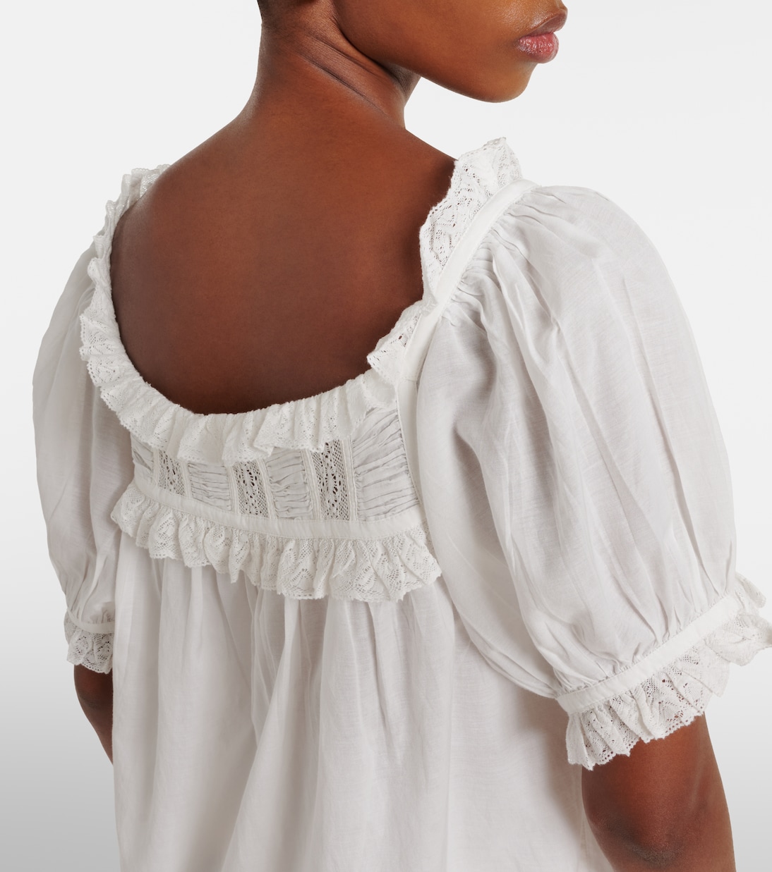 Frances lace-trimmed cotton-blend top | Dôen
