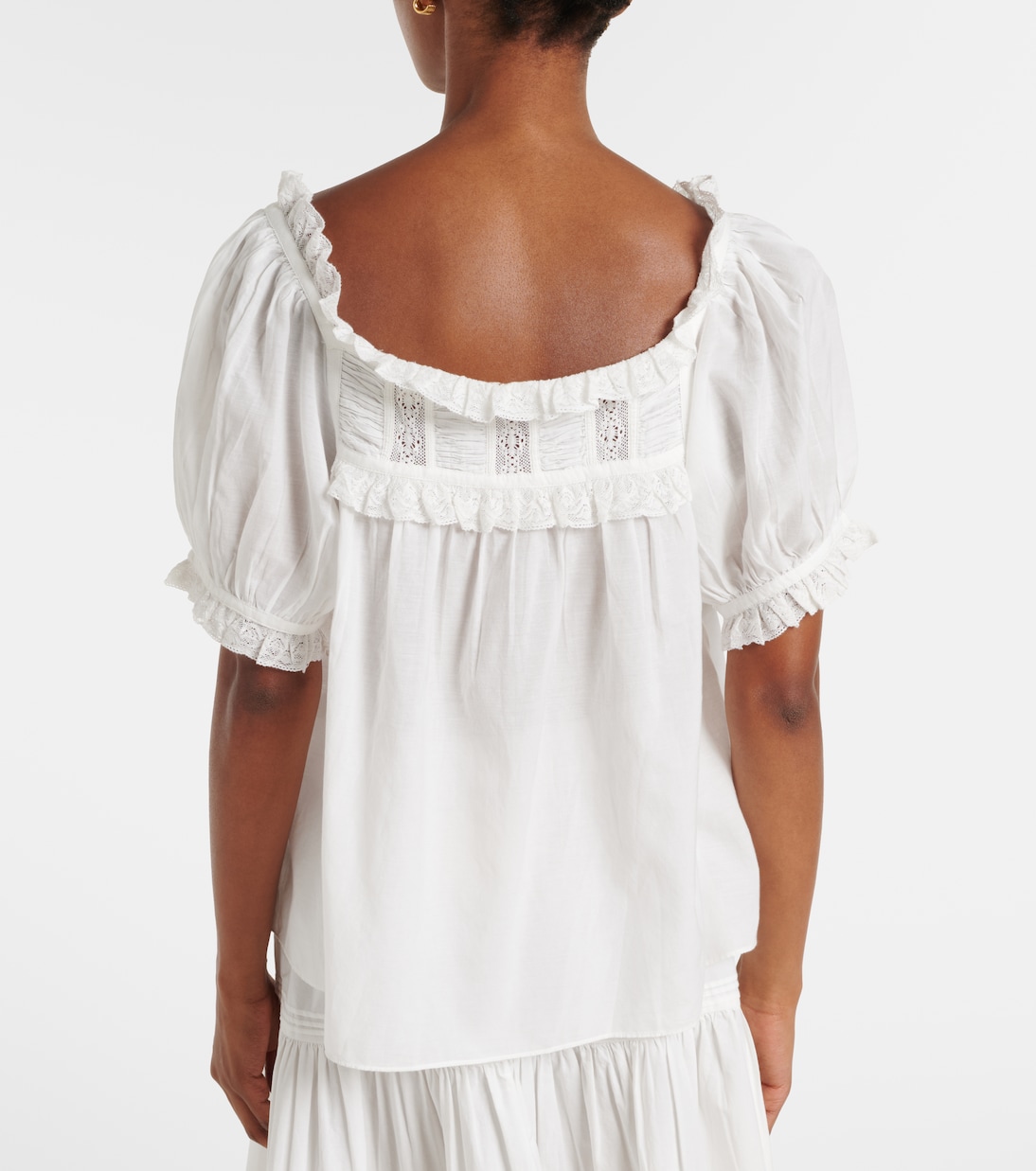 Frances lace-trimmed cotton-blend top | Dôen