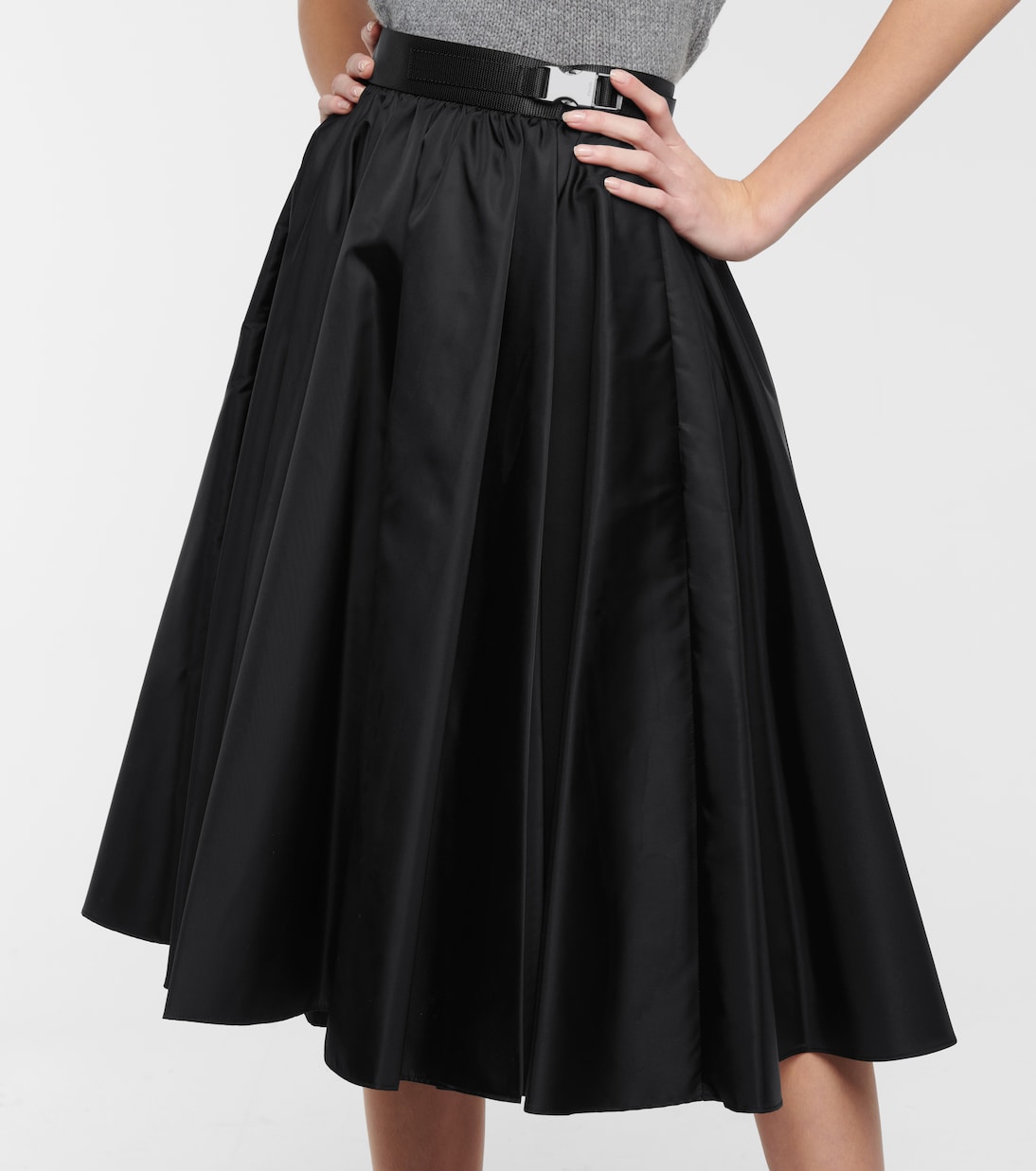 Gonna midi in gabardine Re-Nylon | Prada