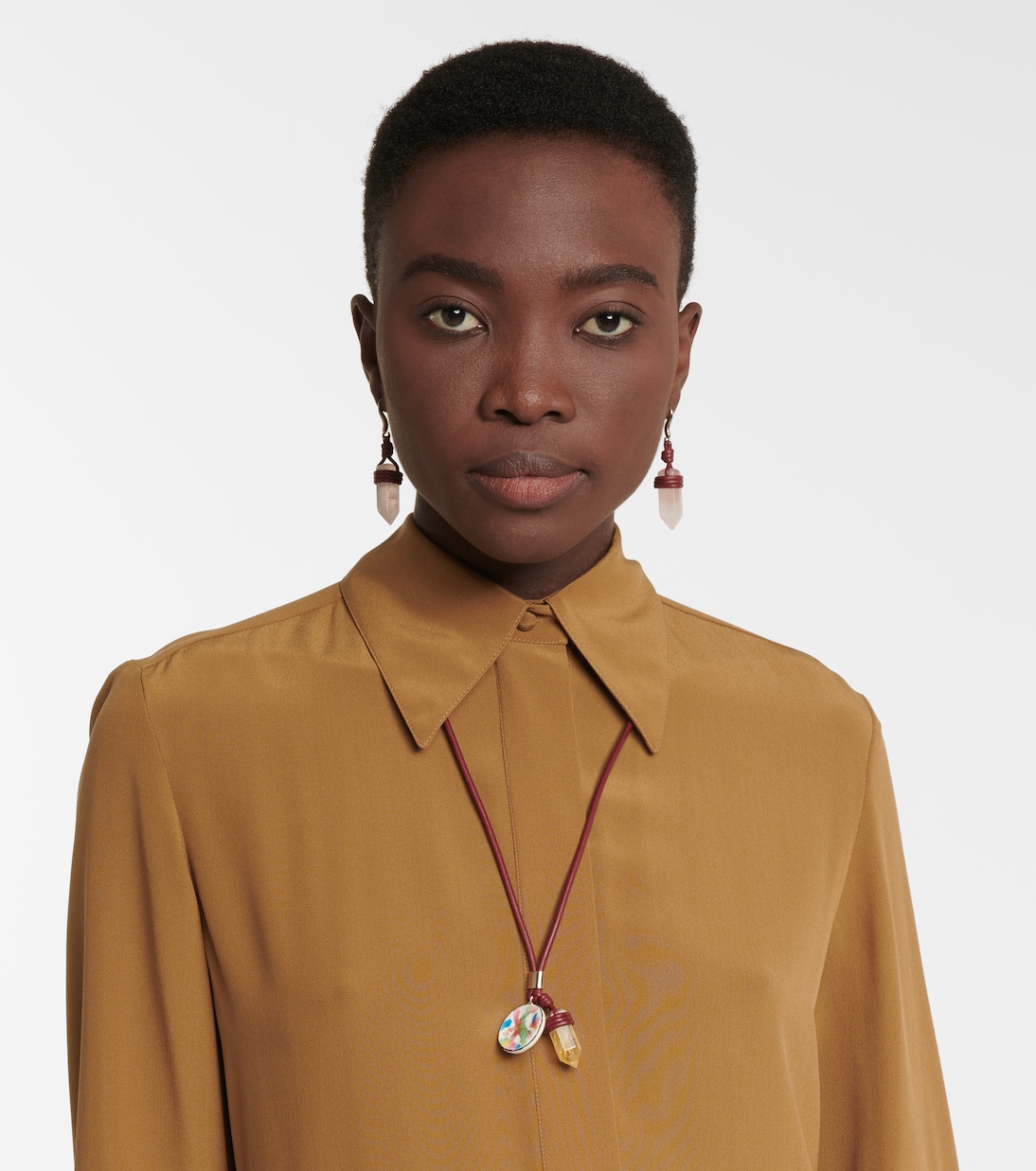 Collana Jemma in pelle e quarzo | Chloé