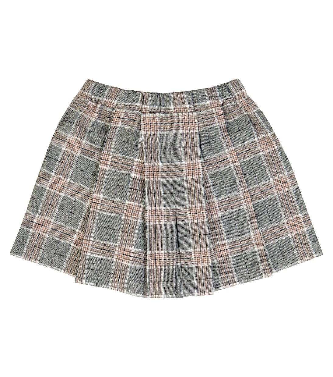 Jupe-short en coton et cachemire à carreaux | Paade Mode